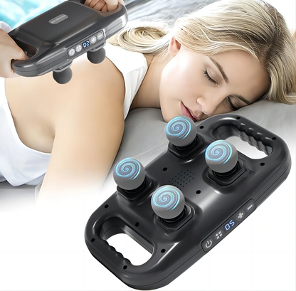 Pistolet de massage 4 têtes – Relaxation instantanée par vibrations