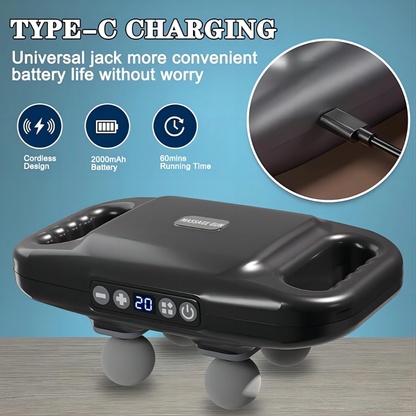 Pistolet de massage 4 têtes – Relaxation instantanée par vibrations