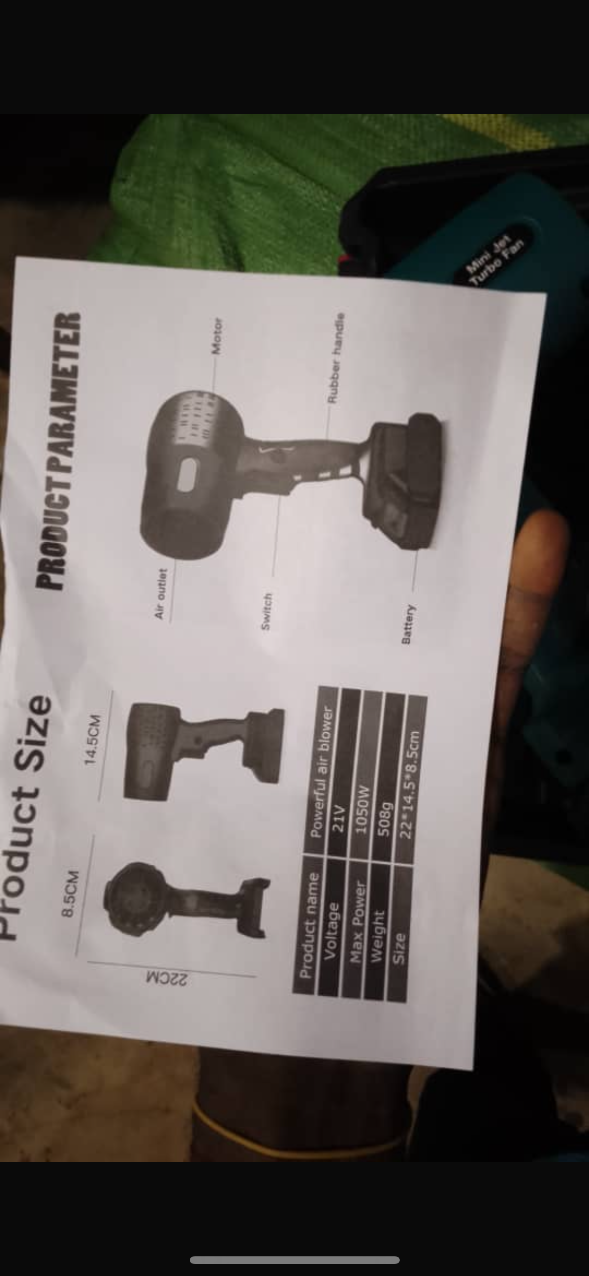 PowerWind 21V™ – Souffleur d’Air Sans Fil pour Cheveux, Poussière & Feuilles